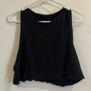 Aerie Offline Cropped Black Muscle Tank
